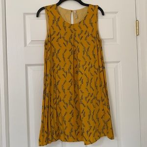 Mustard Dress with Blue Detailing (Boutique)